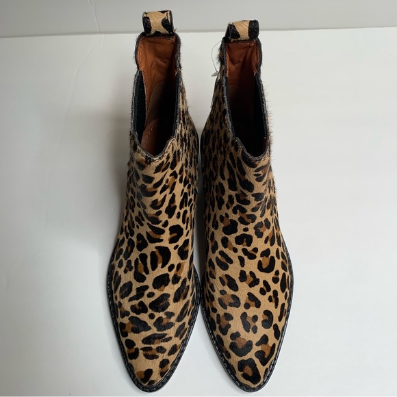 NEW Coach Bowery Chelsea Calf Fur Cheetah Print Booties 5.5 - Picture 6 of 10
